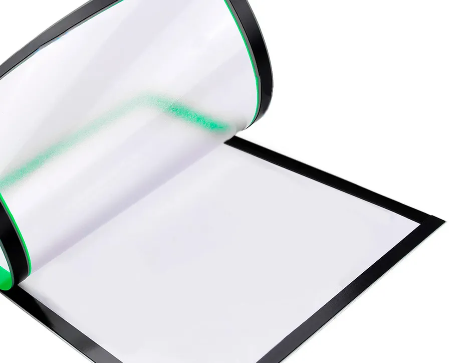 Cadre affichage liderpapel mural magnetique a4 dos adhesif repositionnable coloris vert