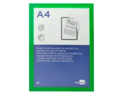 Cadre affichage liderpapel mural magnetique a4 dos adhesif repositionnable coloris vert