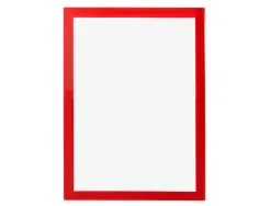 Cadre affichage liderpapel mural magnetique a4 dos adhesif repositionnable coloris rouge