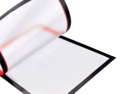 Cadre affichage liderpapel mural magnetique a4 dos adhesif repositionnable coloris rouge