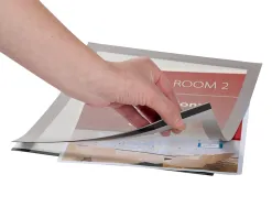 Cadre affichage q-connect magnétique a4 dos adhésif repositionnable coloris argent pack 2 unités