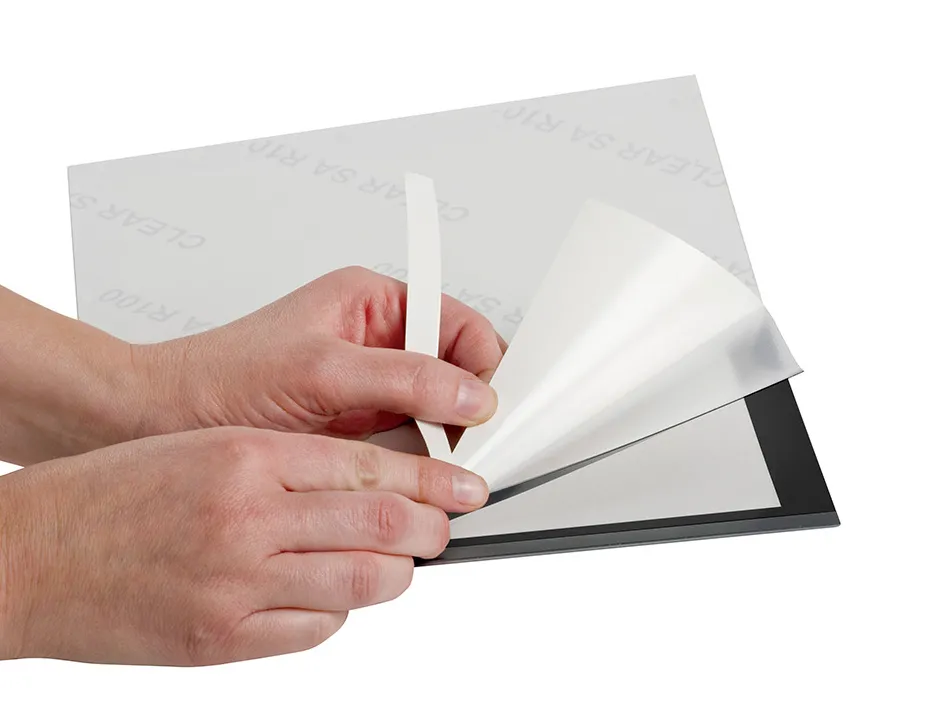 Cadre affichage q-connect magnétique a4 dos adhésif repositionnable coloris noir pack 2 unités