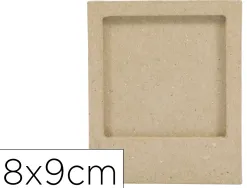 Cadre magnetique decopatch papier mache 8x9cm coloris brun