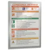 Cadres d affichage mural duraframe durable format a4 adhesifs et repositionnables coloris argent 10 unites