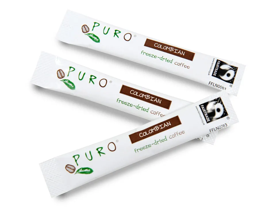 Cafe puro lyophilise colombia fairtrade buchette 1,4g carton 250 unites