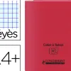 Cahier à rabat agrafé conquérant classique couverture polypropylène 24x32cm 48 pages 90g séyès coloris rouge