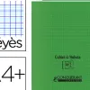 Cahier à rabat agrafé conquérant classique couverture polypropylène 24x32cm 48 pages 90g séyès coloris vert