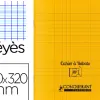 Cahier à rabat agrafé conquérant classique couverture polypropylène 24x32cm 96 pages 90g séyès coloris jaune