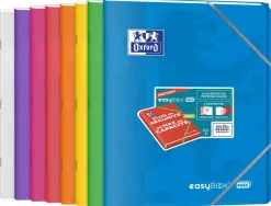 Cahier a rabats oxford easybook max agrafe couverture polypropylene 24x32cm 96p 90g reglure seyes