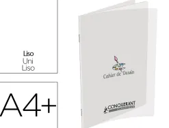 Cahier agrafé conquérant classique couverture polypropylène a4+ 24x32cm 96 pages 120g uni incolore