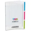 Cahier agrafé conquérant trio 3en1 polypropylène a4+ 24x32cm 96 pages séyès 90g