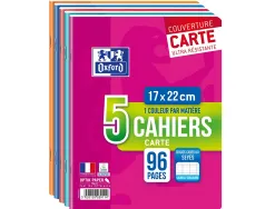 Cahier agrafé oxford a5+ 17x22cm 96 pages 90g séyès lot 5 unités carton 20 lots