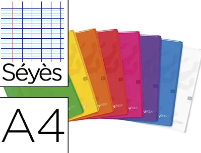 Cahier agrafé oxford easybook polypropylène résistant 96 pages 90g séyès format a4 21x29,7cm