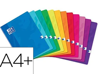 Cahier agrafe oxford classique carte pelliculee brillante a4+ 24x32cm 96 pages 90g 5x5mm marge 8