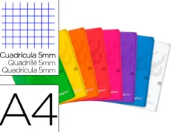 Cahier agrafe oxford easybook polypropylene 96 pages 90g 5x5mm a4 marge 2 pochettes page de garde coloris