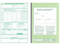 Cahier autocopiant exacompta enregistrement temps travail a4 210x297mm 50 duplis