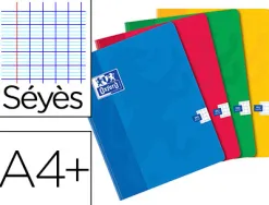 Cahier broché oxford brochure souple optik paper couverture pelliculée lavable a4+ 24x32cm 192 pages 90g séyès