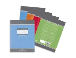 Cahier brouillon piqué conquérant sept couverture offset tables de calcul a5+ 17x22cm 96 pages 56g