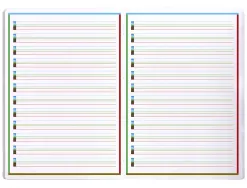 Cahier clairefontaine ecriture pique special dys 210x297mm 48p reglure cadre et lignes 4 couleurs et