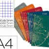 Cahier clairefontaine forever premium a4 90g recycle 96 pages 5x5 coloris assortis