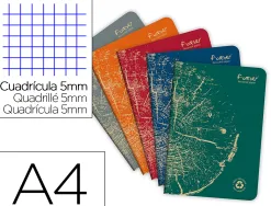 Cahier clairefontaine forever premium a4 90g recycle 96 pages 5x5 coloris assortis