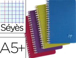 Cahier clairefontaine linicolor intensive reliure intégrale a5+ 17x22cm 100 pages 90g réglure séyès coloris assortis