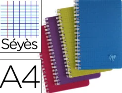 Cahier clairefontaine linicolor intensive reliure intégrale a4 21x29,7cm 100 pages 90g réglure séyès coloris assortis
