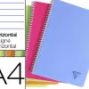 Cahier clairefontaine linicolor reliure intégrale assortiment fresh a4 21x29,7cm 180 pages 90g ligné + marge