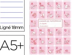 Cahier clairefontaine maternelle couverture carte offset 17x22cm 32 pages 16 lignées 18mm/16 unies 90g coloris rose