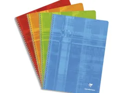 Cahier clairefontaine papier vélin velouté couverture pelliculée reliure intégrale a4+ 24x32cm 180 pages 90g 5x5mm