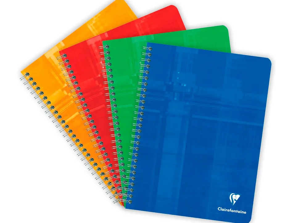 Cahier clairefontaine papier vélin velouté couverture pelliculée reliure intégrale a5+ 17x22cm 100 pages 90g séyès