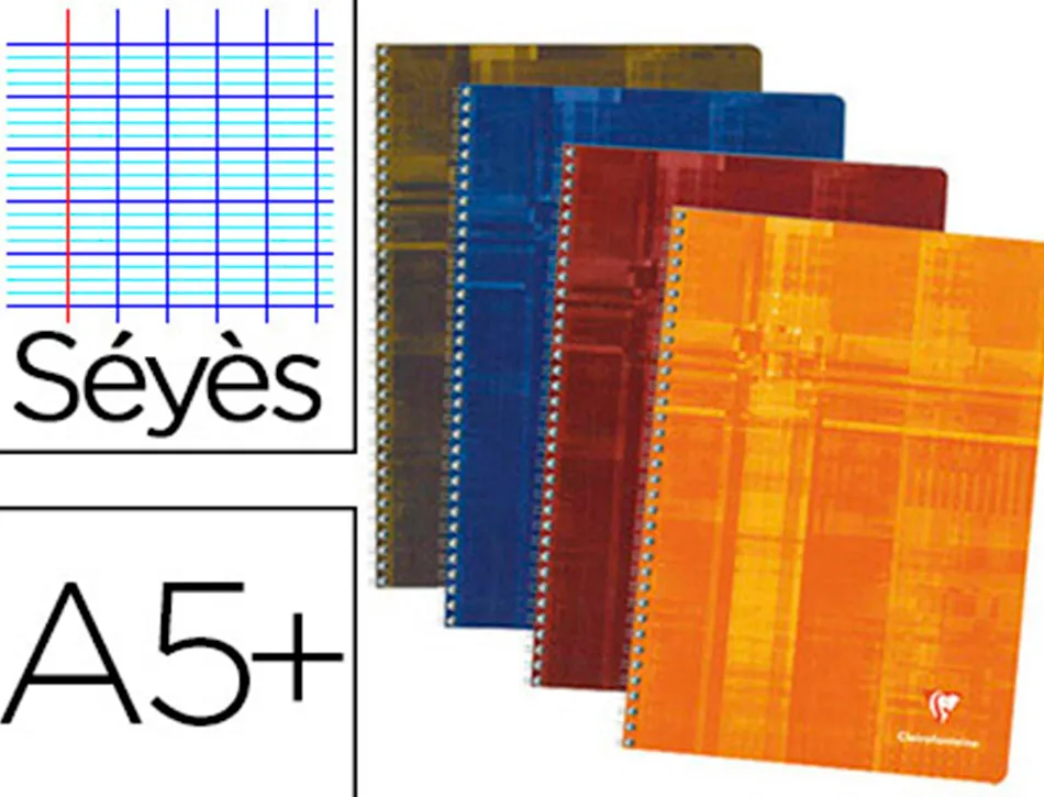 Cahier clairefontaine 17x22cm 100 pages seyes papier velin veloute 90g couverture pelliculee reliure integrale