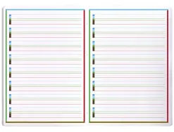Cahier clairefontainte ecriture pique special dys 210x297mm 48p reglure cadre et lignes 4 couleurs et