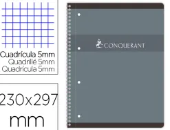 Cahier conquerant 7 integrale et 4trous 230x297 160p 70g q5/5 gris