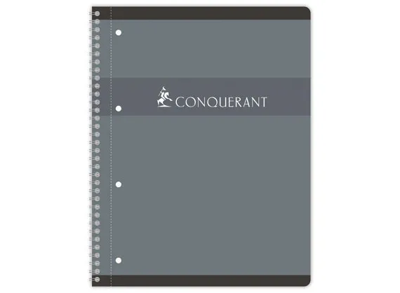Cahier conquerant 7 integrale et 4trous 230x297 160p 70g q5/5 gris