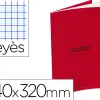 Cahier conquerant classique agrafe 240x320mm 96 pages seyes 90g couverture carte recyclee coloris rouge
