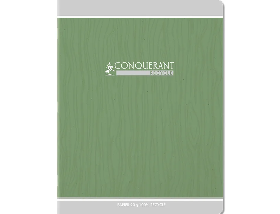 Cahier conquerant classique agrafe 170x220 96 pages 90g seyes recycle