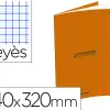 Cahier conquerant classique agrafe 240x320mm 96 pages seyes 90g couverture carte recyclee coloris orange
