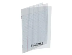 Cahier conquerant polypropylene indechirable et lavable 17x22 cm 140 pages piqure 90g seyes incolore