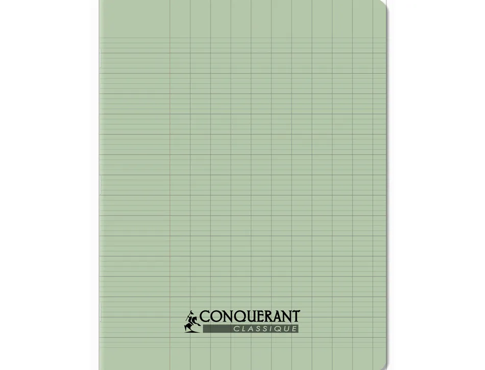 Cahier conquerant poplypropylene papier velin extra pastel 17x22 cm 96 pages piqure 90g seyes vert
