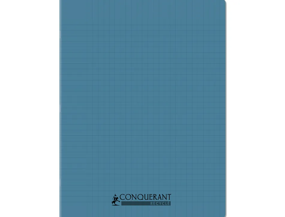 Cahier conquerant poplypropylene indechirable et lavable recycle 24x32 cm 96 pages seyes piqure 90g