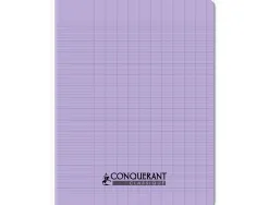 Cahier conquerant poplypropylene papier velin extra pastel 17x22 cm 96 pages piqure 90g seyes lila