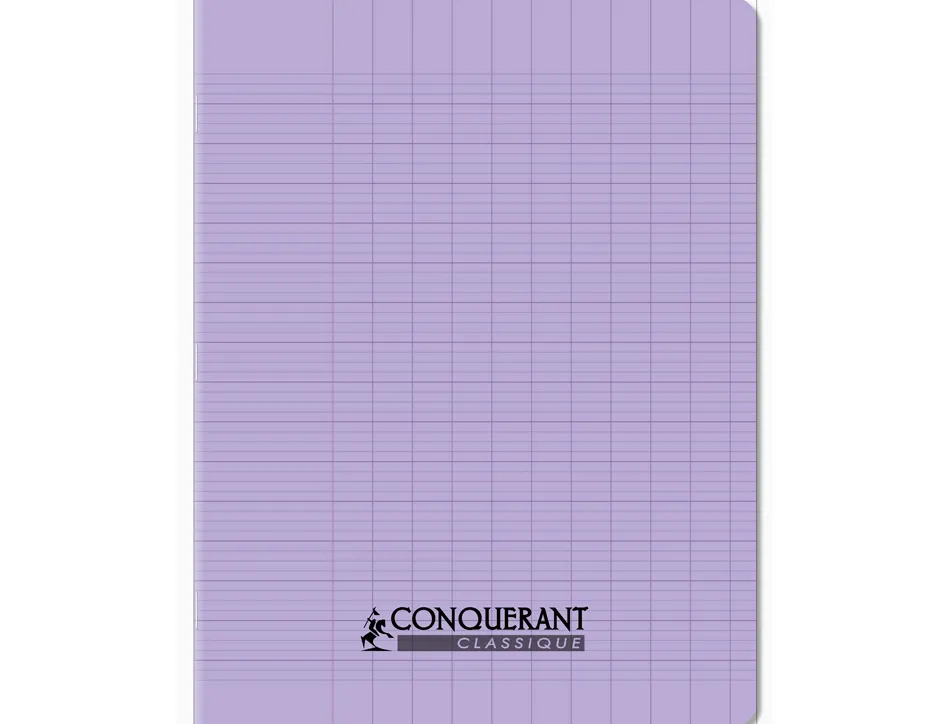 Cahier conquerant poplypropylene papier velin extra pastel 17x22 cm 96 pages piqure 90g seyes lila