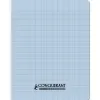 Cahier conquerant poplypropylene papier velin extra pastel 17x22 cm 96 pages piqure 90g bleu pastel