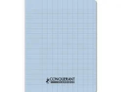 Cahier conquerant poplypropylene papier velin extra pastel 17x22 cm 96 pages piqure 90g bleu pastel
