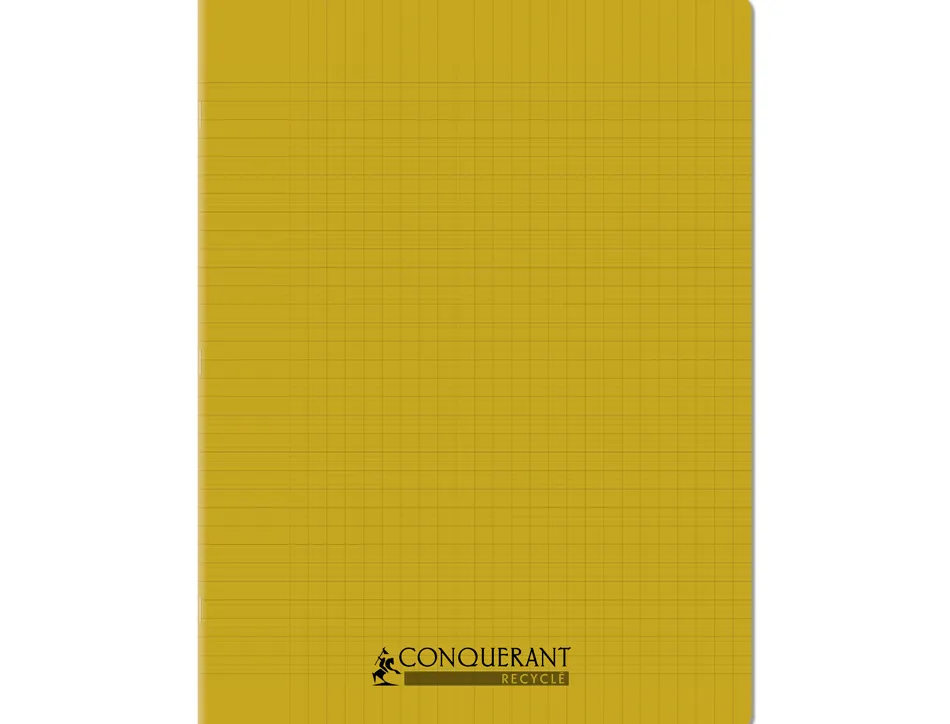 Cahier conquerant poplypropylene indechirable et lavable recycle 24x32 cm 96 pages seyes piqure 90g