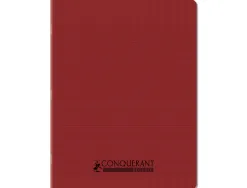 Cahier conquerant poplypropylene recycle indechirable et lavable 17x22 cm 96 pages seyes rouge