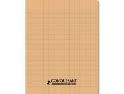 Cahier conquerant poplypropylene papier velin extra pastel 17x22 cm 96 pages piqure 90g abricot