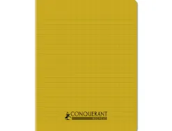 Cahier conquerant poplypropylene recycle indechirable et lavable 17x22 cm 96 pages seyes jaune