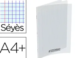 Cahier conquérant polypropylène a4+ 24x32cm 140 pages 90g séyès incolore
